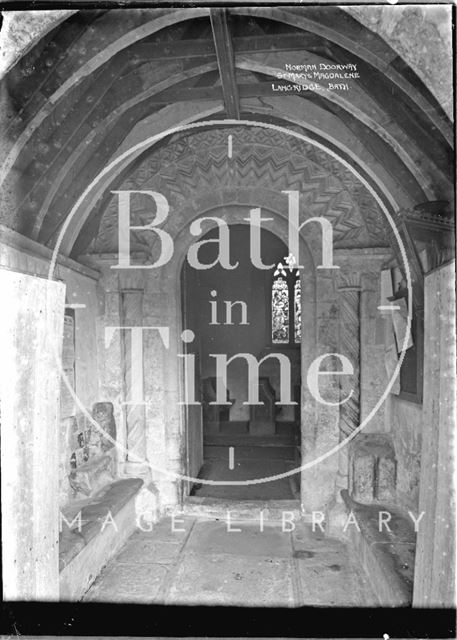 Norman doorway, St. Mary Magdalene Church, Langridge c.1937