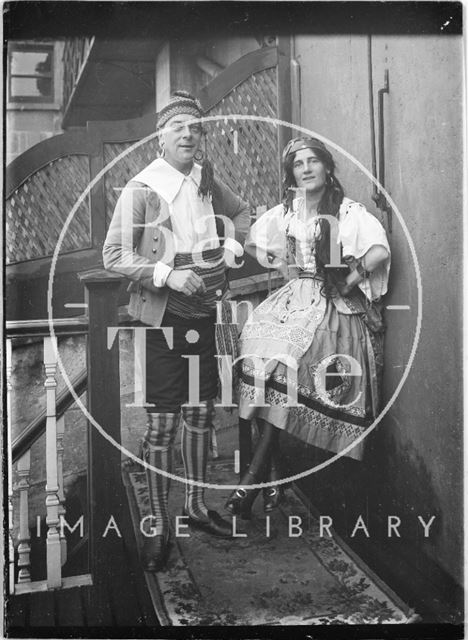 Mr. and Mrs. Fred Wills from 40, Sydney Buildings, Bath in fancy dress costume c.1920