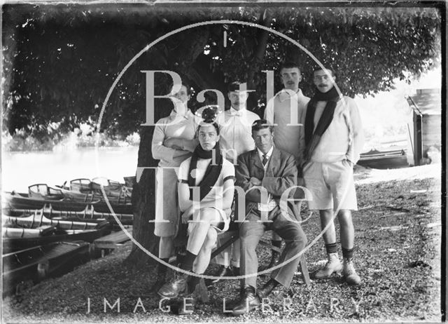 Group of Gentlemen rowers at Bathwick Boating Station, Bath c.1910