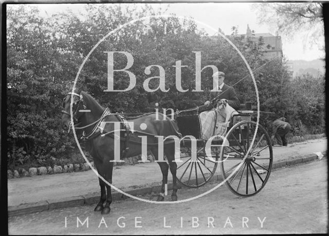 Mr. Broadhurst and his pony and trap, Bath c.1910