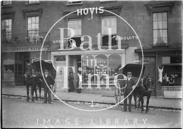 Outside the shops on Bathwick Hill, Bath c.1910