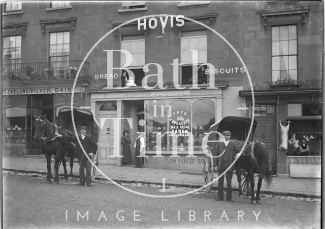 Outside the shops on Bathwick Hill, Bath c.1910