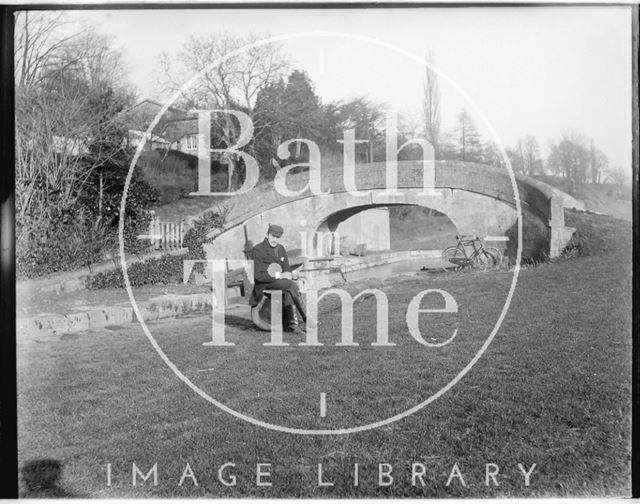 Stone bridge at the entrance to the Somersetshire Coal Canal, Dundas, Monkton Combe c.1910