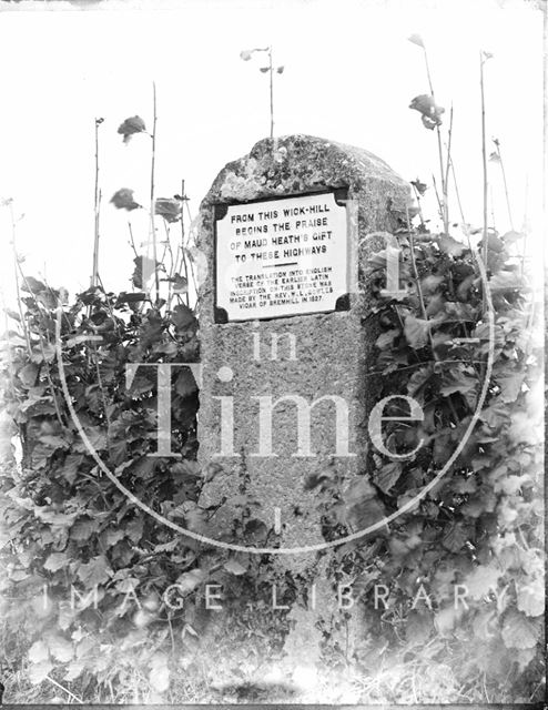 Monument at Maude Heath's Causeway near Chippenham, Wiltshire c.1920