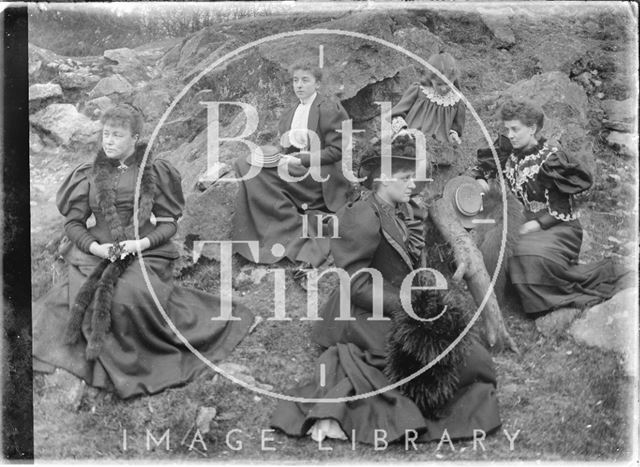 Ladies at Hampton Rocks, Bathampton c.1910