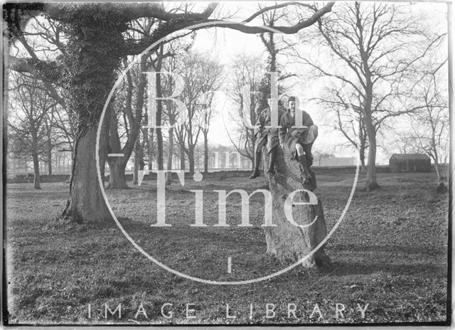 The photographer's twin boys, at Bushey Norwood, Claverton Down, Bath c.1925