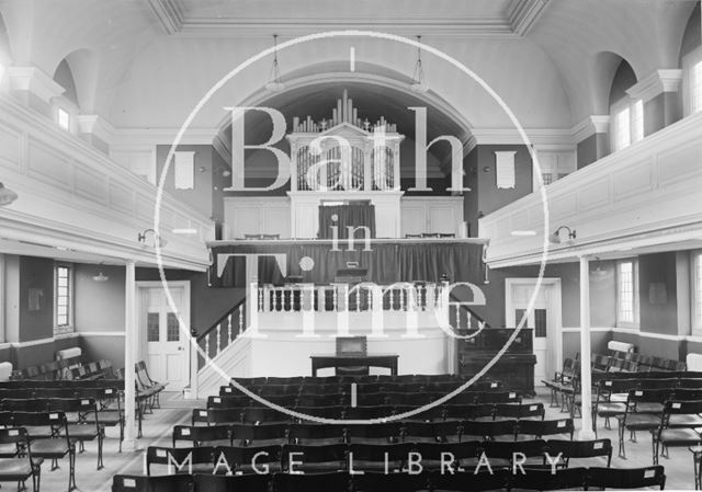 Interior of Oldfield Park Baptist Church, Bath c.1920