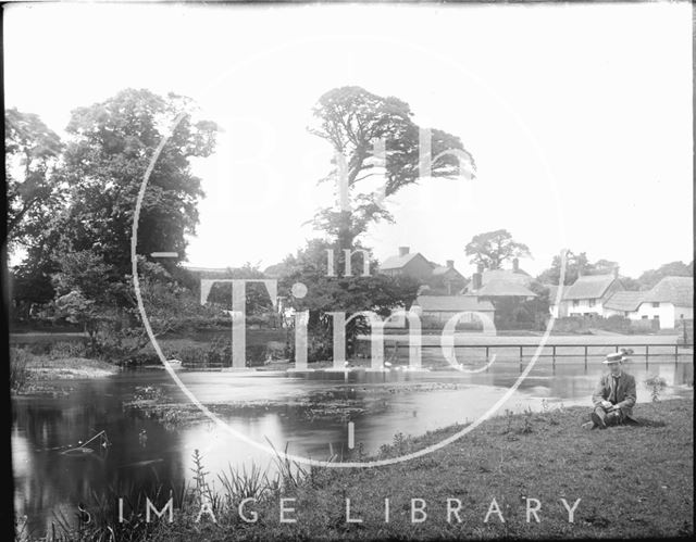 View across an unidentified village pond c.1905