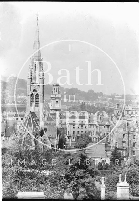 View of St. John's and St. James's Church from Sydney Buildings, Bath c.1940