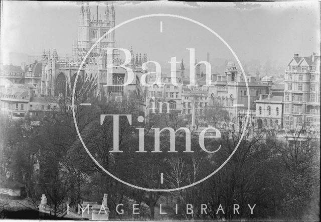 Bath Abbey in scaffolding c.1940