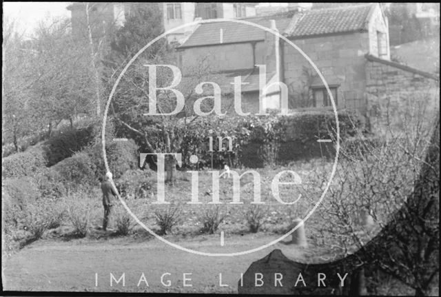 Gardens to Sydney Buildings across the road, below Darlington Place, Bath c.1940