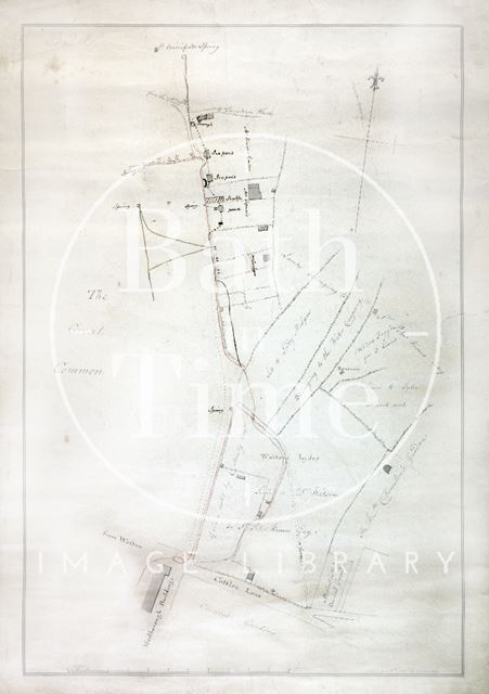 Plan of the water course from St. Winifred's Well, Bath 1786