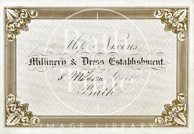 Miss Nixon's Millinery & Dress Establishment, 8, Milsom Street, Bath c.1880
