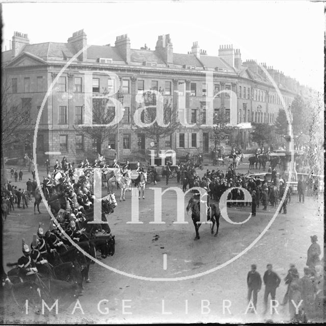 Gathering at Laura Place, Great Pulteney Street, Bath c.1890