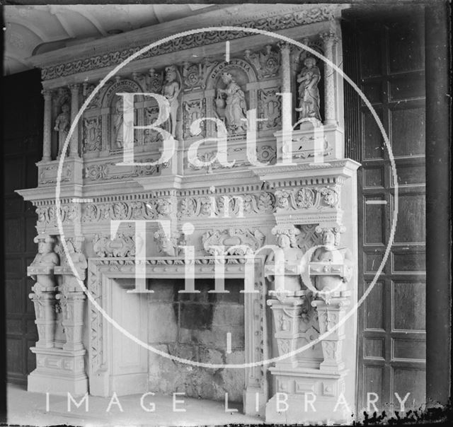 Grand fireplace, South Wraxall Manor, Wiltshire c.1890