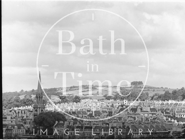 St. Michael's Church, Bath and view looking northwest towards Kelston Round Hill c.1930