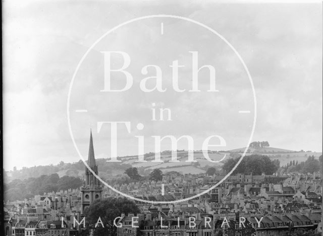 St. Michael's Church, Bath and view looking northwest towards Kelston Round Hill c.1930