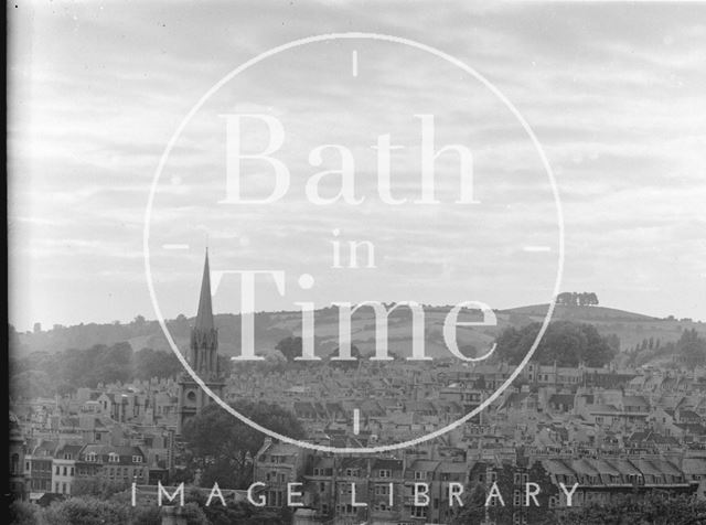 St. Michael's Church, Bath and view looking northwest towards Kelston Round Hill c.1930