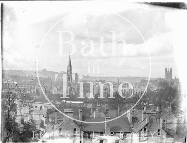 View of St. John's and the burnt out St. James's Church, Bath c.1950