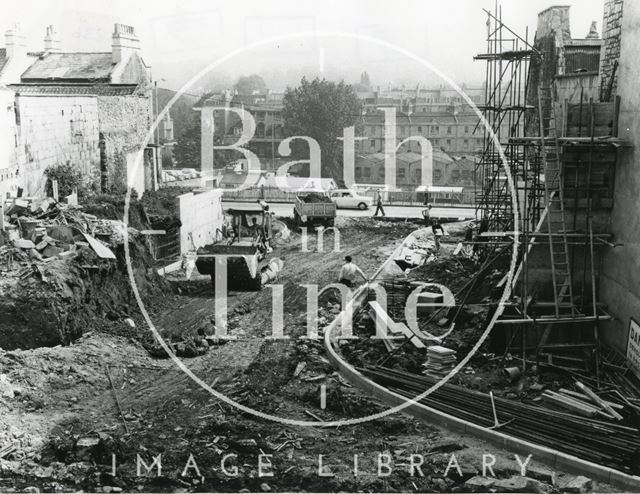 Constructing Saracen Street to link Broad Street with Walcot Street, Bath 1970