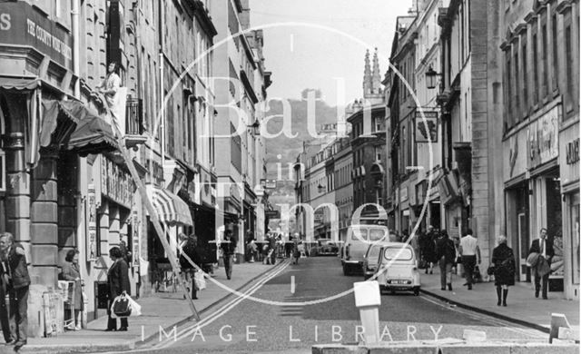 View up Westgate Street from Kingsmead Square, Bath 1974