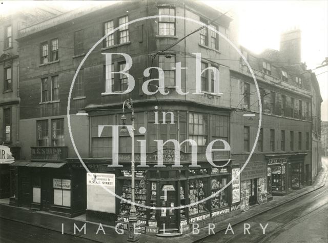 The corner of Westgate Street and Westgate Buildings, Bath 1934