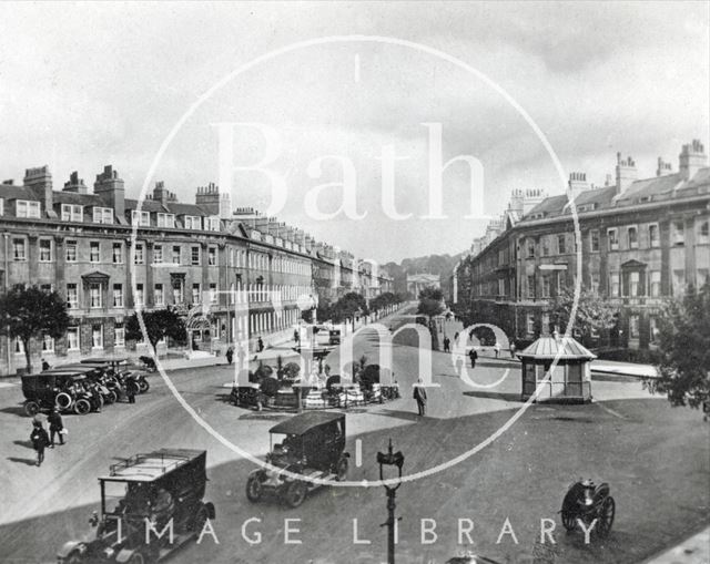 Taxis at Laura Place, Great Pulteney Street, Bath c.1910