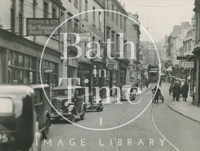 Looking up Broad Street, Bath c.1920