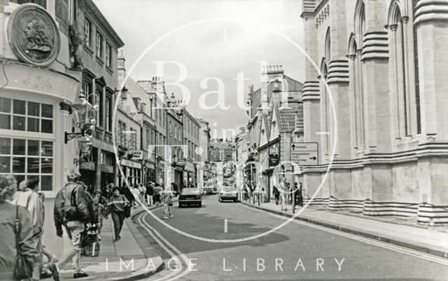 Broad Street from the corner of Green Street, Bath 1988