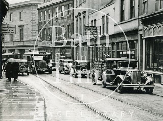 The north side of Broad Street leading to Green Street, Bath c.1930