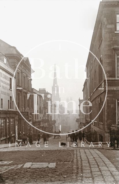 View down Broad Street from George Street, Bath 1897