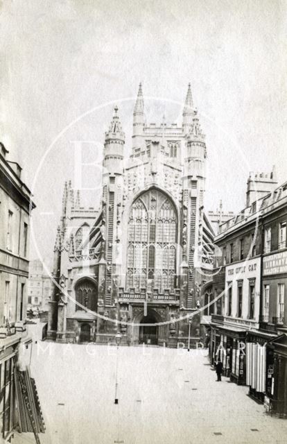 View of Bath Abbey west front from Abbey Church Yard c.1870?