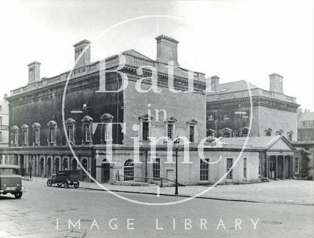 The Assembly Rooms, north and west sides during restoration, Bath 1937