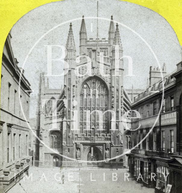 West front of Bath Abbey and Abbey Church Yard c.1863