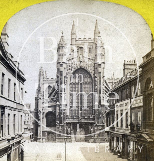 West front of Bath Abbey and Abbey Church Yard c.1870