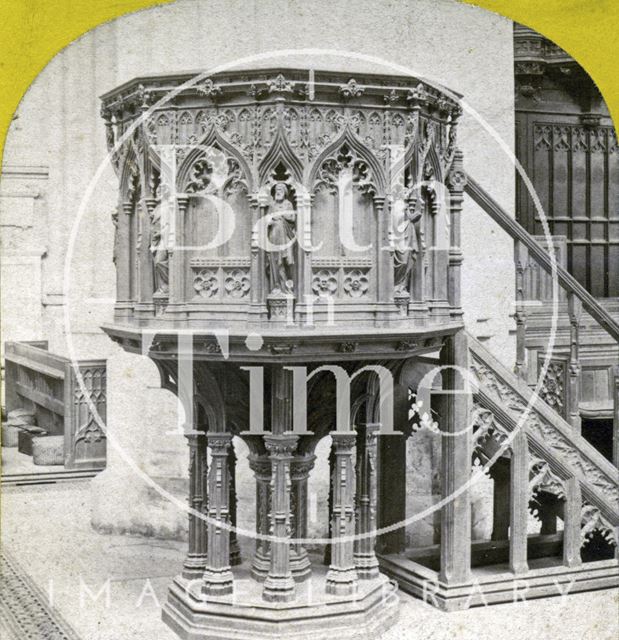 The pulpit, Bath Abbey c.1870