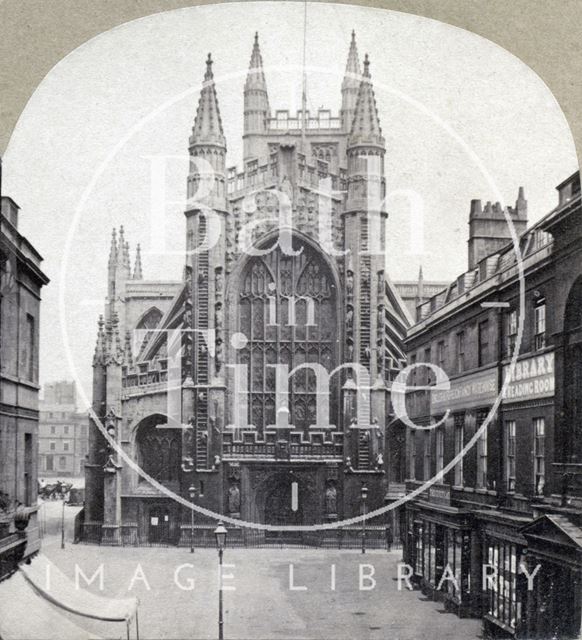 Bath Abbey, west view and Abbey Church Yard c.1860