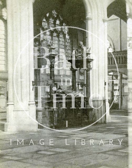 Bishop Montague's Tomb, inside Bath Abbey c.1863