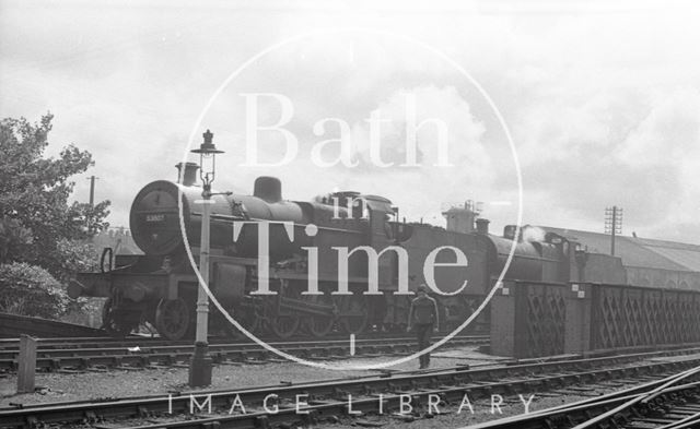 Engine 53807 approaching Green Park Station, Bath c.1964