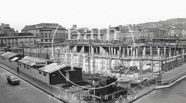 Southgate Development from the corner of Dorchester and Newark Street, Bath 1972