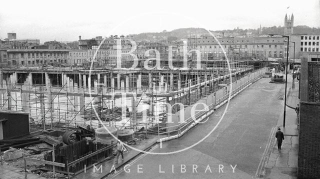 Southgate Development, looking up Newark Street, Bath 1972