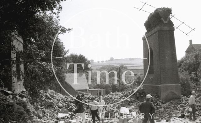 The demolition of Dunkerton Viaduct 1981