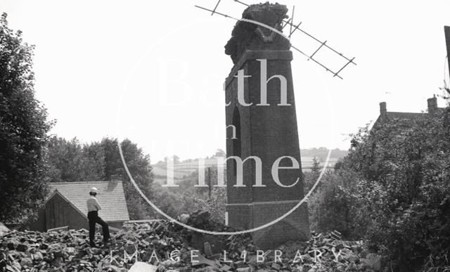 The demolition of Dunkerton Viaduct 1981