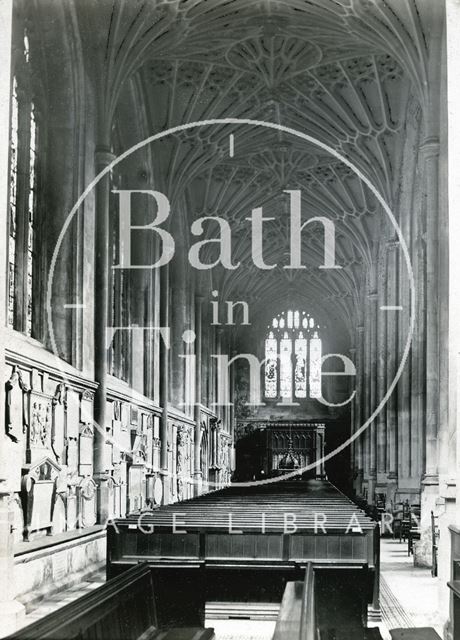 The south aisle, looking west, Bath Abbey c.1894