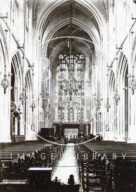 The nave looking east, Bath Abbey c.1900?