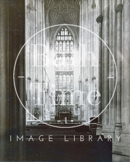 The south transept from beneath the organ loft, Bath Abbey c.1894