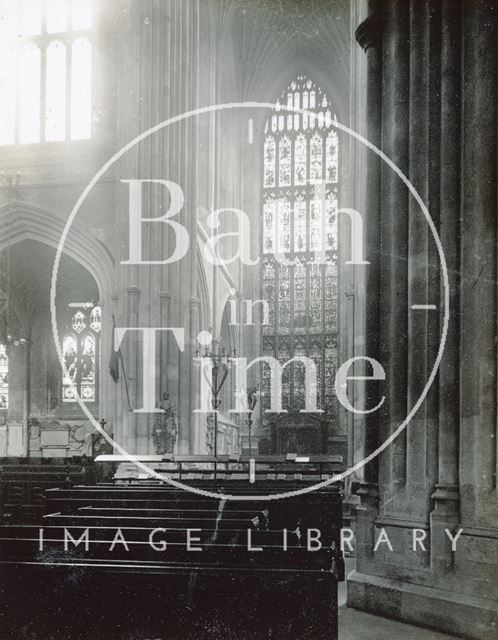 The south transept and portion of south aisle behind the choir, Bath Abbey c.1950?