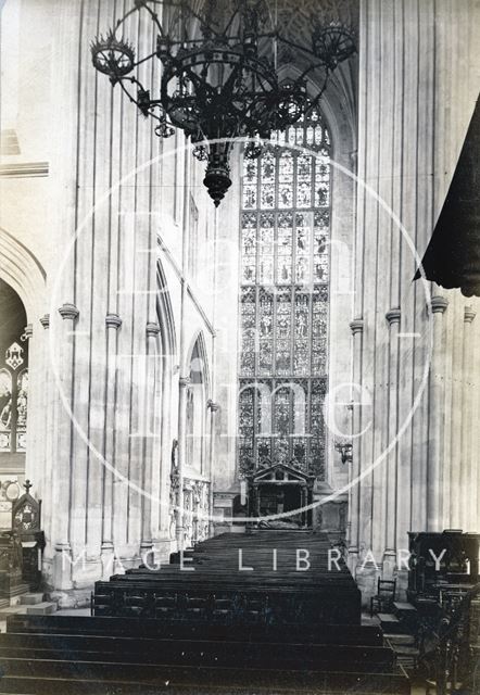 The south transept, showing Lady Waller's tomb, Bath Abbey c.1900