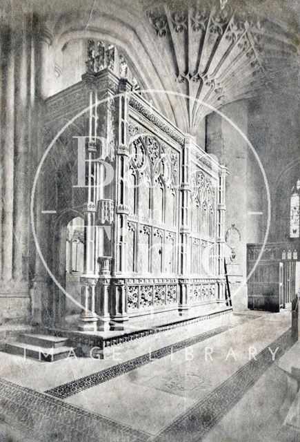 Prior Bird's Chantry chapel, detail of interior Bath Abbey c.1873