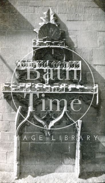 Prior Bird's Chantry chapel, detail of interior Bath Abbey 1945